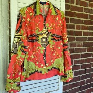 J. McLaughlin Silk Blouse/Jacket Sz10